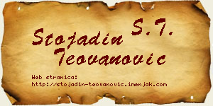 Stojadin Teovanović vizit kartica